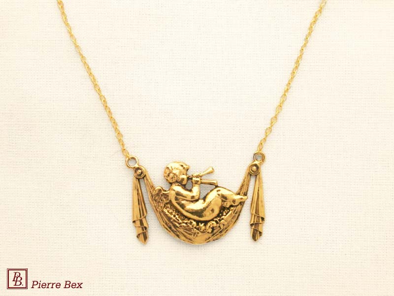 Pierre Bex Art-Nouveau necklace cherub 44154-D3