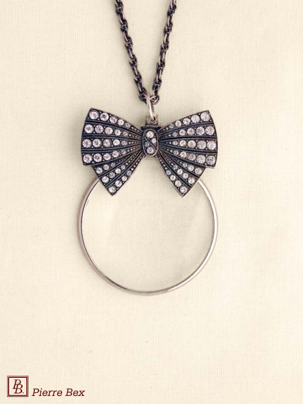 Pierre Bex Art-Deco magnifying glass necklace bow 45033-01