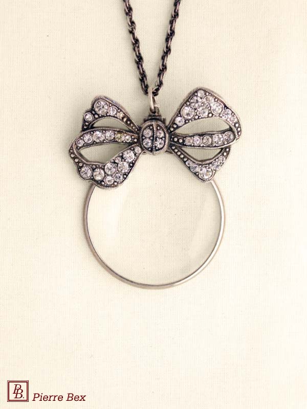Pierre Bex Art-Deco magnifying glass necklace bow 45033-04