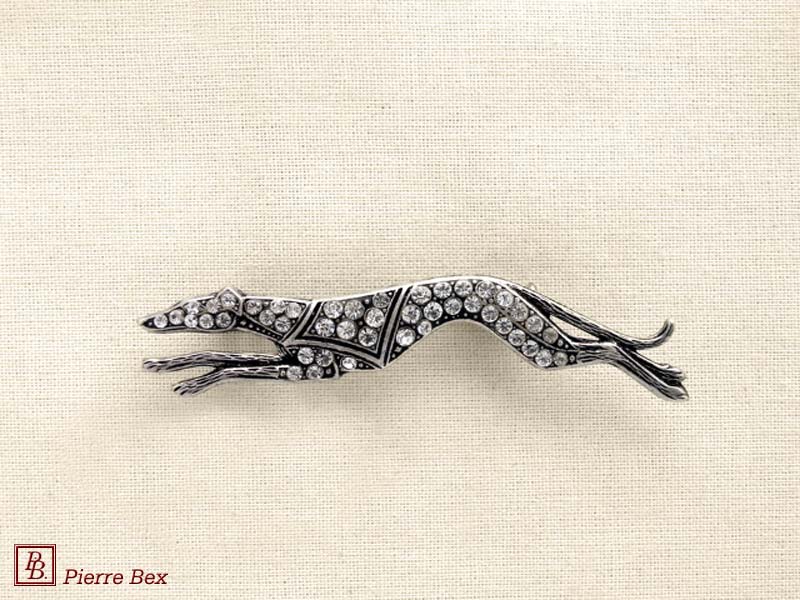 Pierre Bex Art-Deco brooch greyhound 45356-07