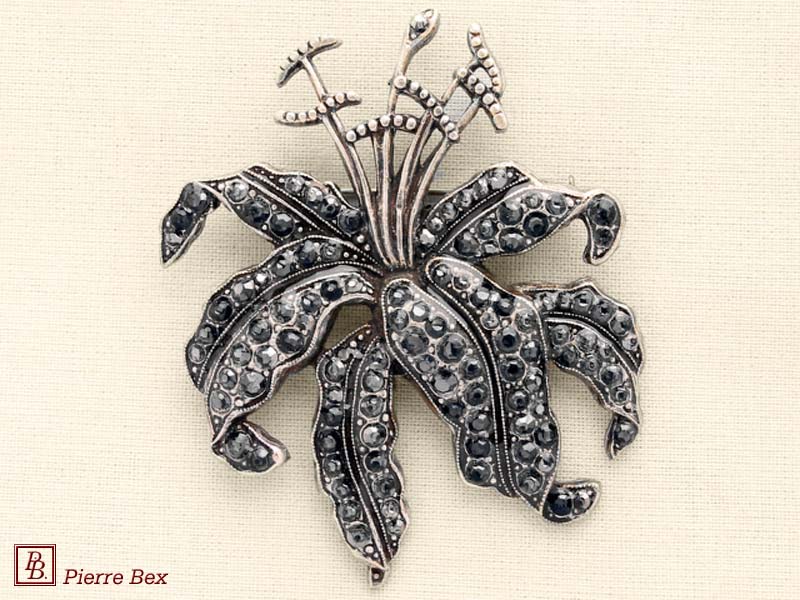 Pierre Bex Art-Deco large brooch marc. orchid 45586-05A