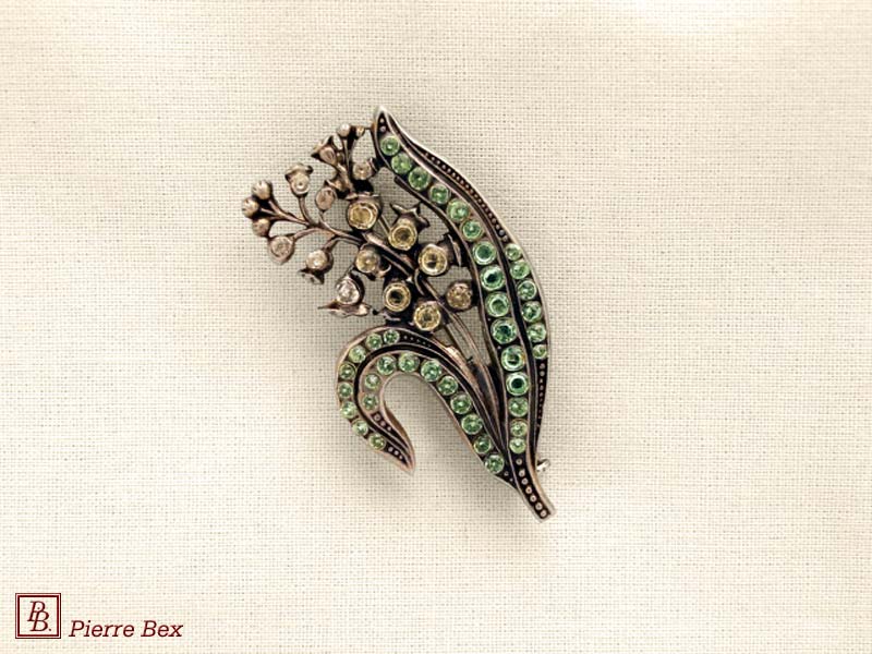 Pierre Bex Art-Deco brooch lily of the valley 45626-07