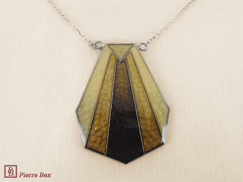 Pierre Bex Art-Deco enamel necklace 48144-03