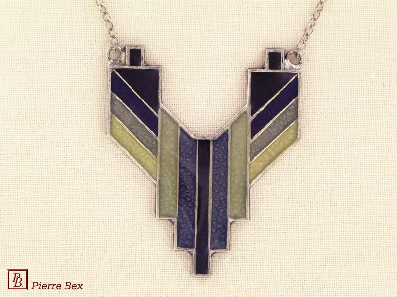 Pierre Bex Art-Deco enamel necklace 48144-04