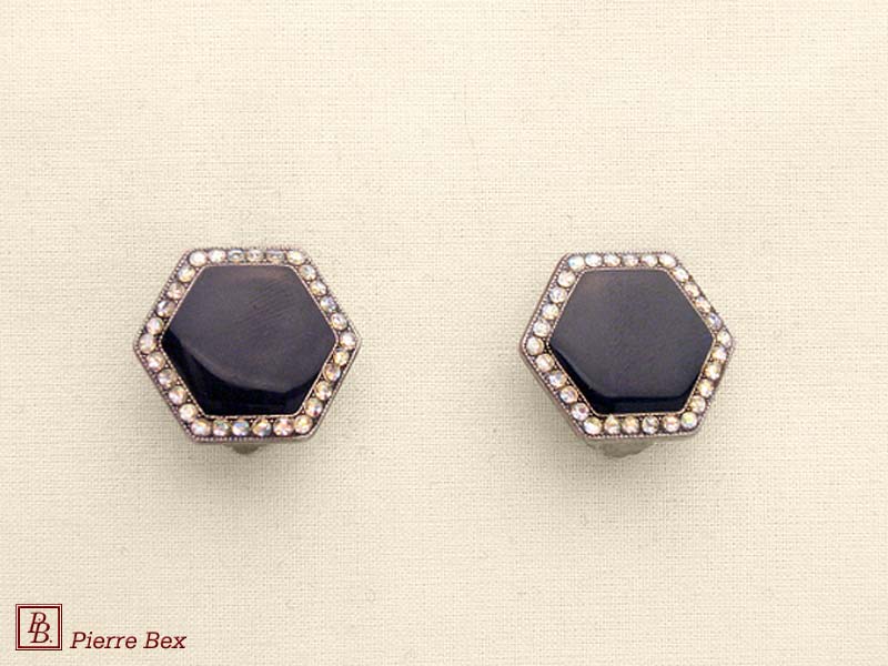 Pierre Bex Art-Deco enamel earclips 49185-01