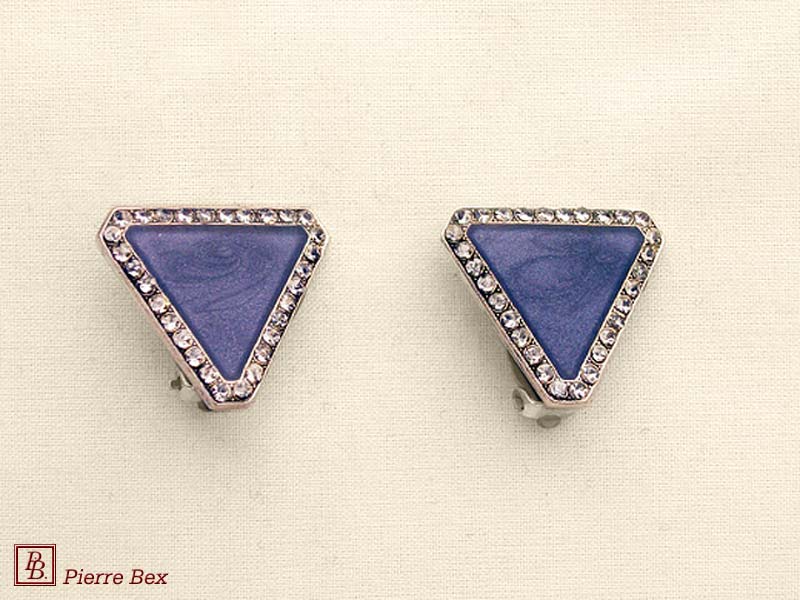 Pierre Bex Art-Deco enamel earclips 49185-02