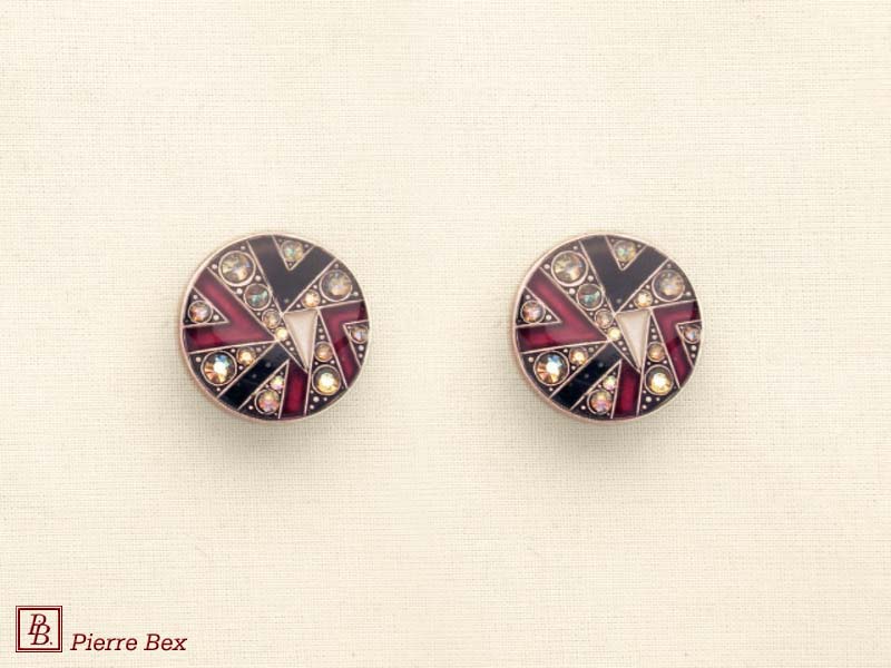 Pierre Bex Art-Deco enamel earclips 49185-05