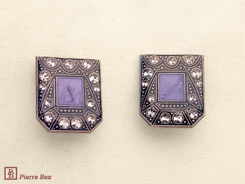 Pierre Bex Art-Deco enamel earclips 49185-06
