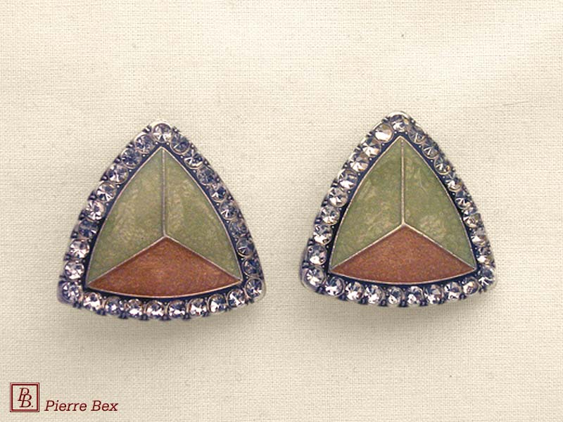 Pierre Bex Art-Deco enamel earclips 49185-07
