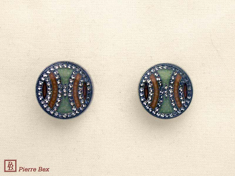 Pierre Bex Art-Deco enamel earclips 49185-09