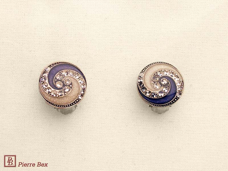 Pierre Bex Art-Deco enamel earclips 49185-14