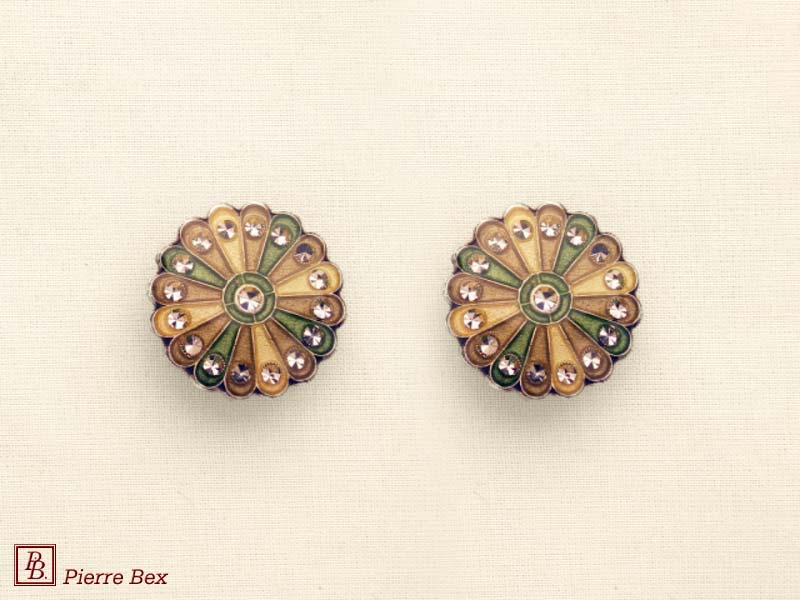 Pierre Bex Art-Deco enamel earclips 49185-21